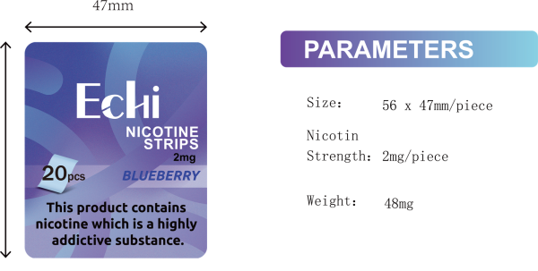 Echi Blueberry Nicotine Strips 2mg - Image 5